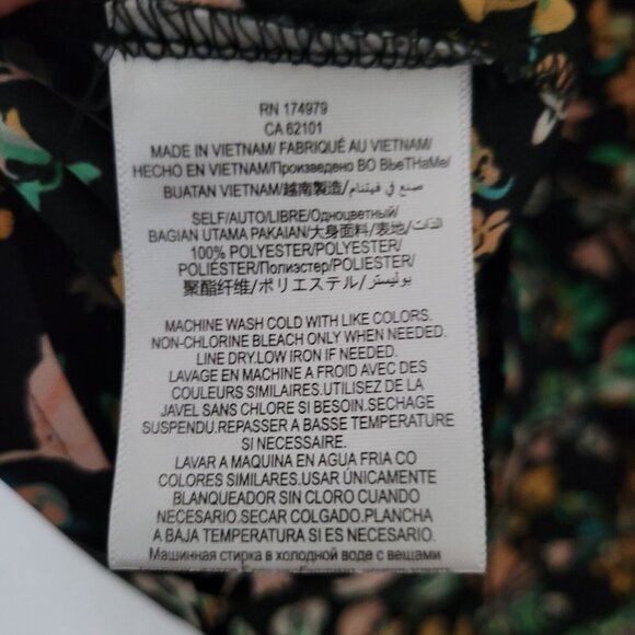 BCBG Generation Floral Print Blouse Womens Size S Ruffle V-Neck Tie Flowy - Picture 8 of 8